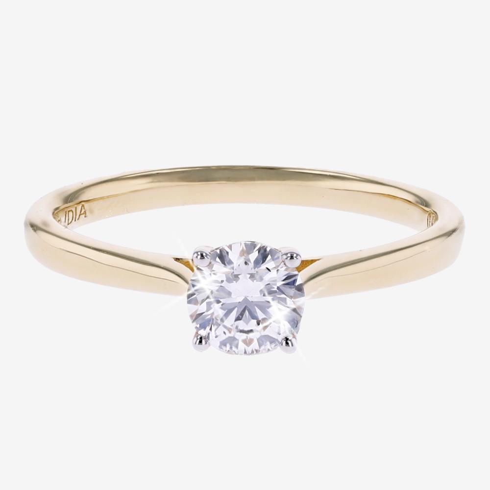 9ct Gold Real Diamond Lab-Grown Solitaire .50ct