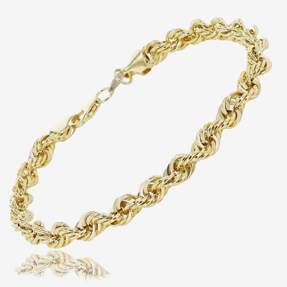 Men's 9ct Gold & Silver Bonded Rope Bracelet