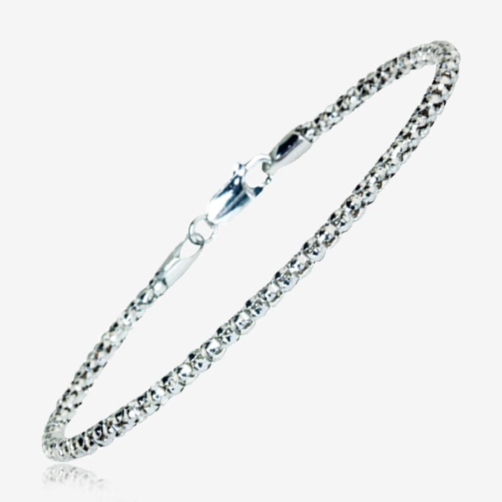 Sterling Silver Ladies Popcorn Bracelet