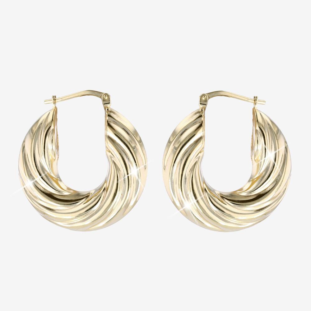 18ct Gold Vermeil On Silver Chunky Hoops