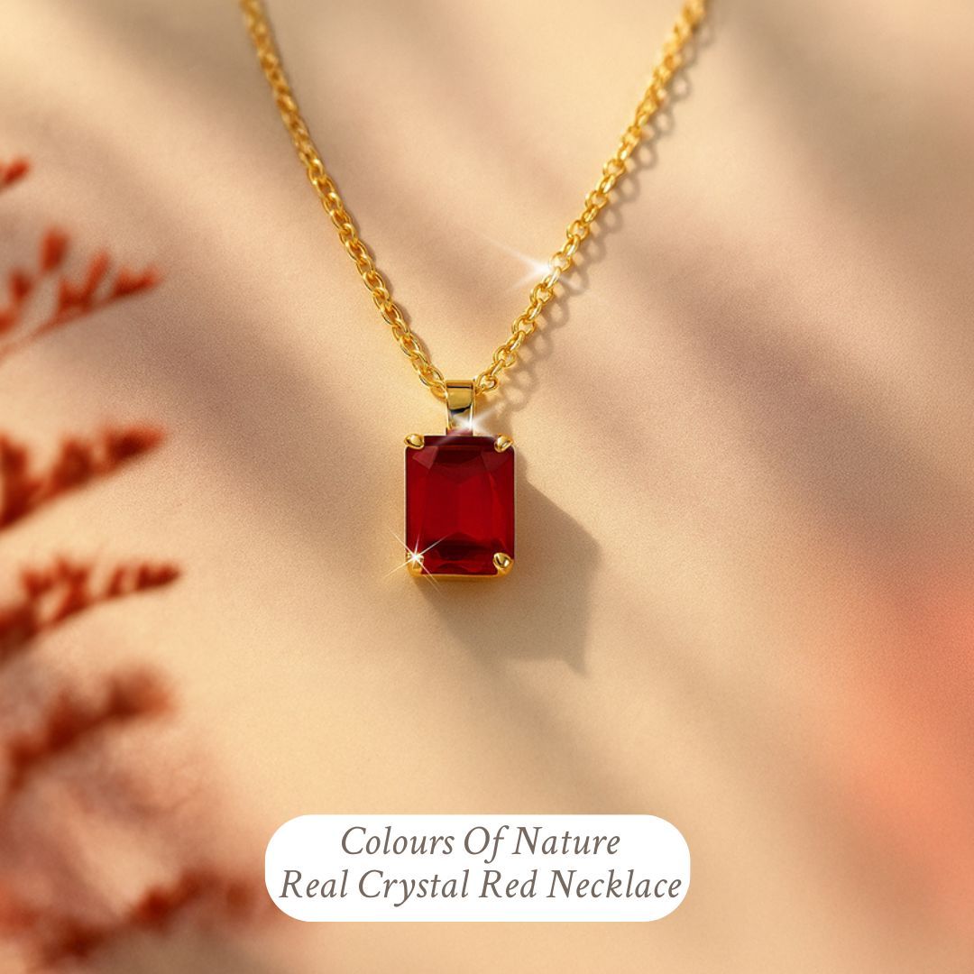 Colours of Nature Red July Birthstone Colour Necklace