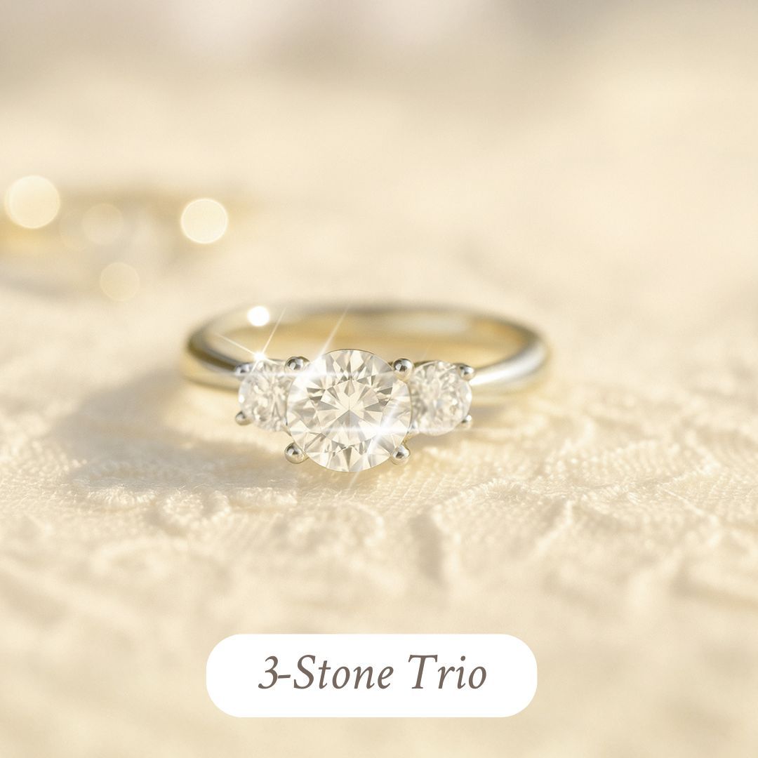 3 Stone Trio Rings