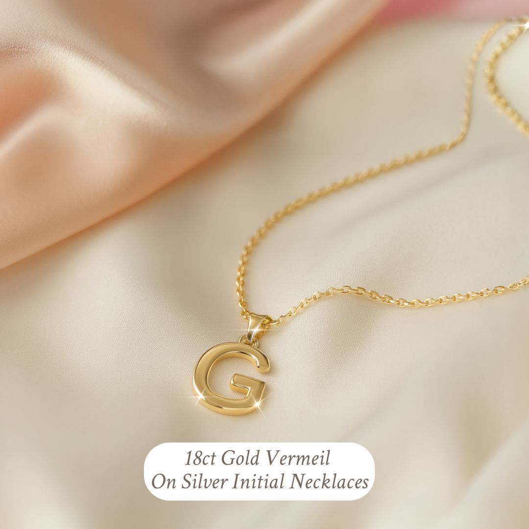 Gold Vermeil on Silver Initial Necklaces