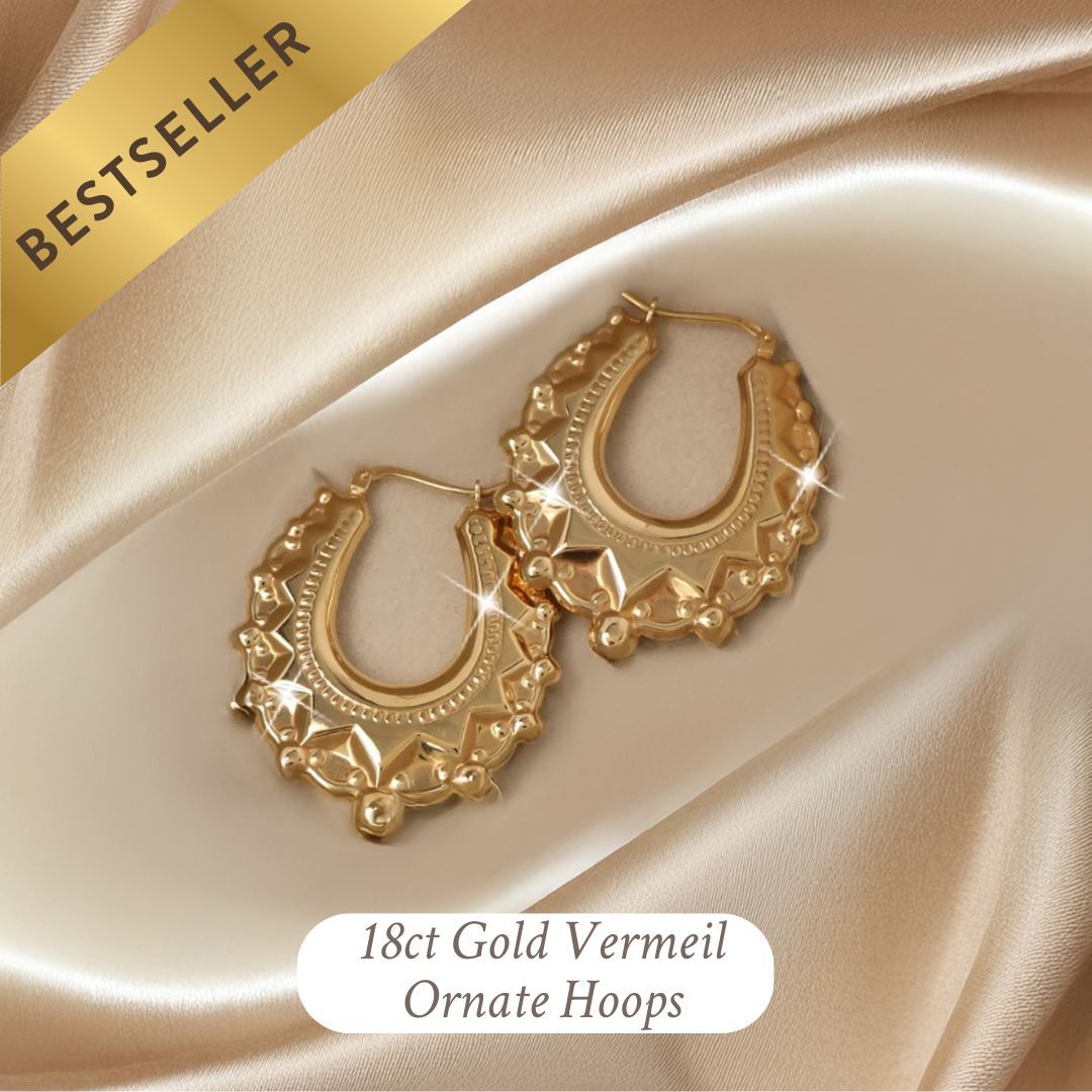 Ornate Hoops 18ct Gold Vermeil