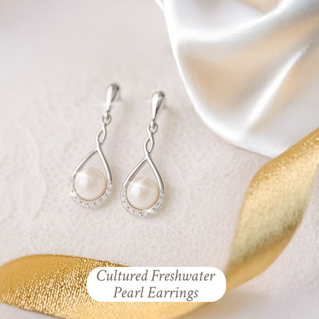 Pearl Silver Cultured Freshwater Pearl Earrings