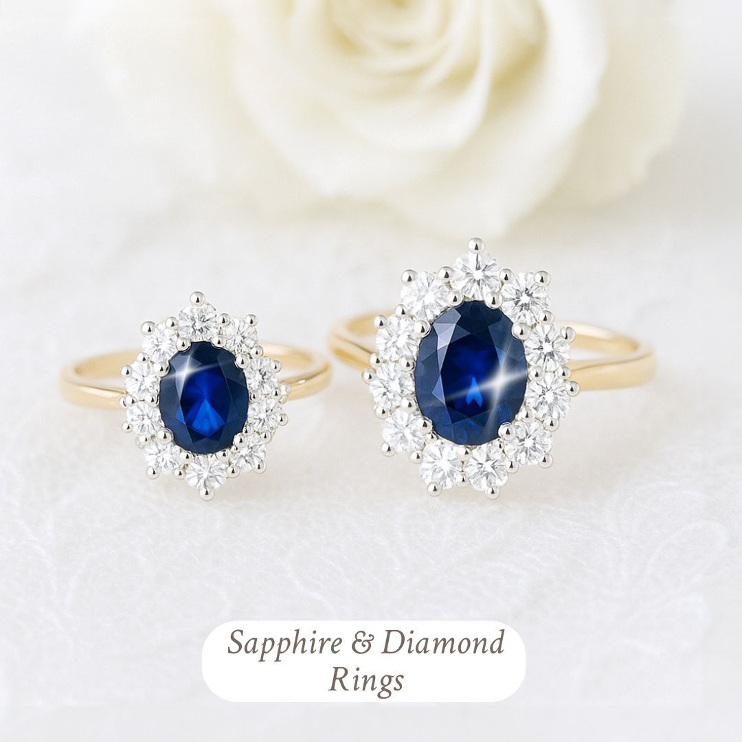 Sapphire and Diamond rings