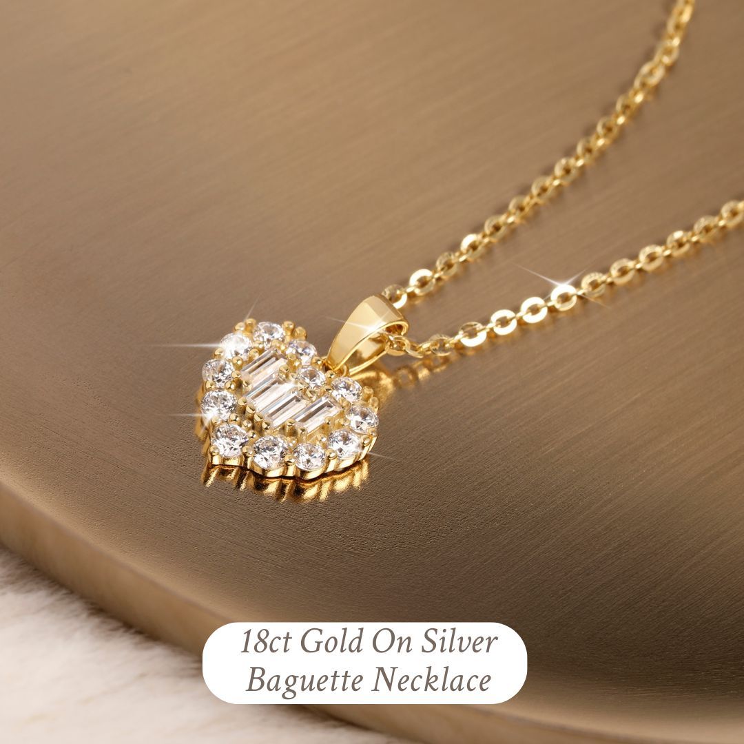 Baguette heart necklace