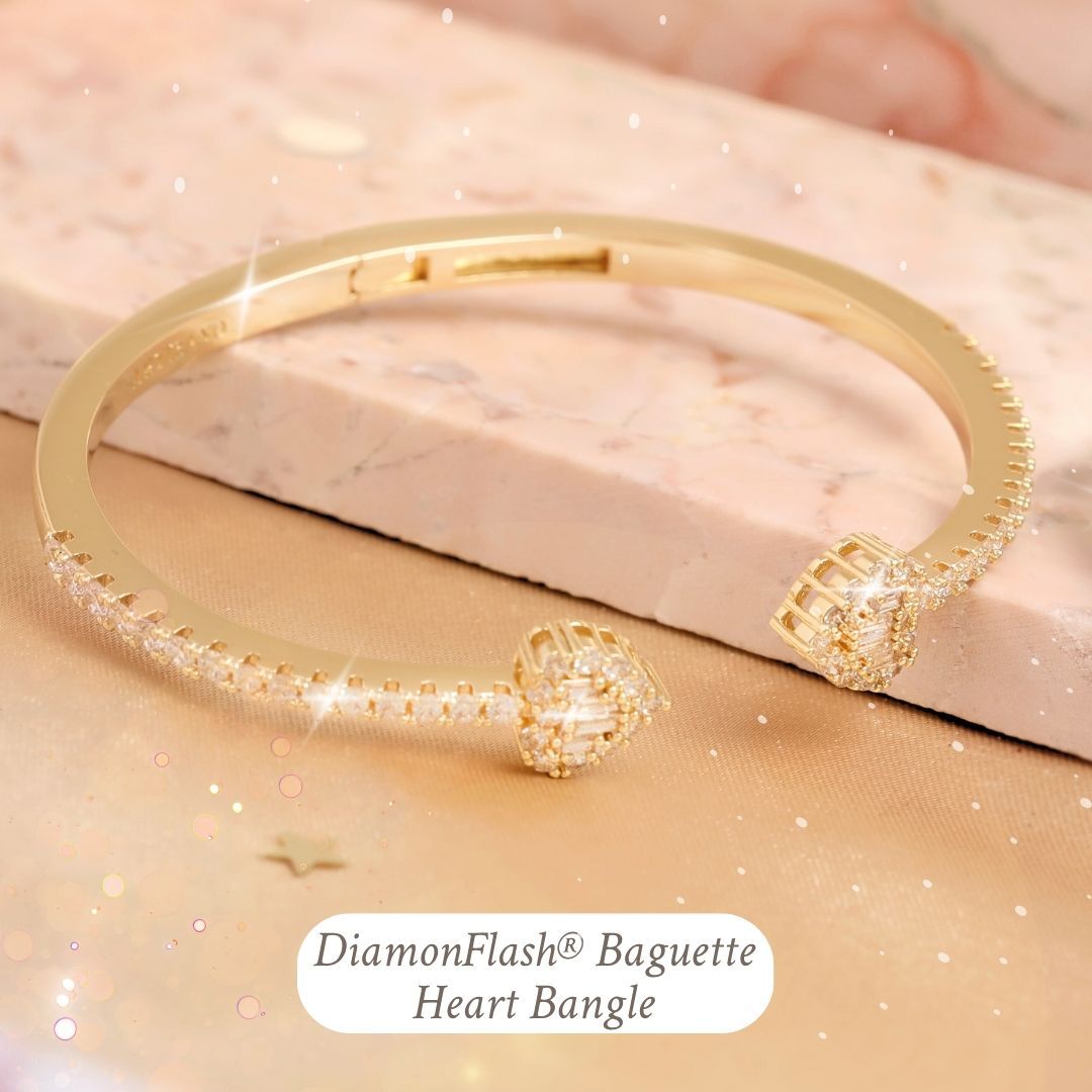 Gold Heart Bangle 