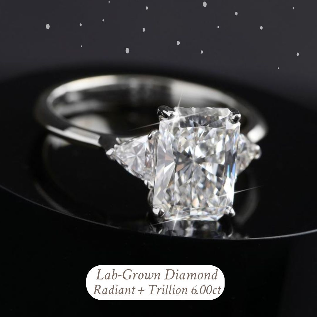 Lab-Grown Diamond Ring Radiant Trillion