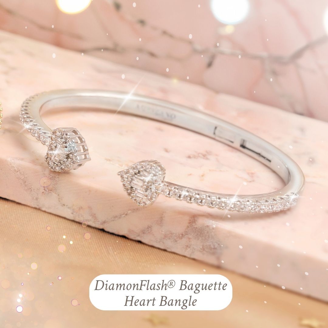 Silver Heart Bangle 