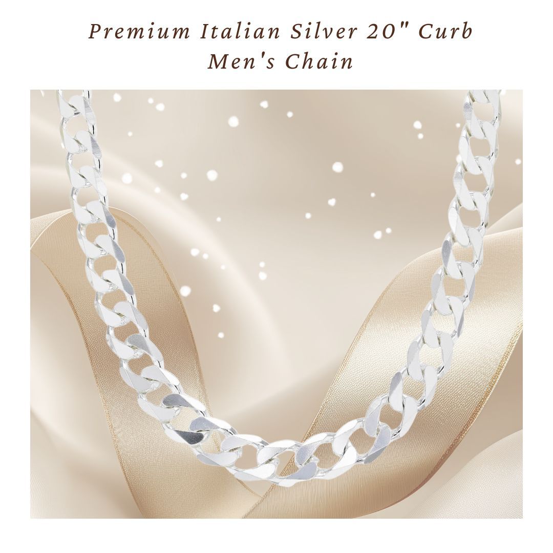 Silver Mens Curb Chain 