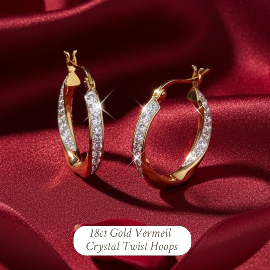 Crystal Twist Hoops Valentines Day