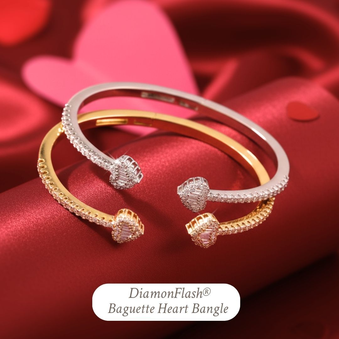 Heart Bangle Baguette Valentines Day