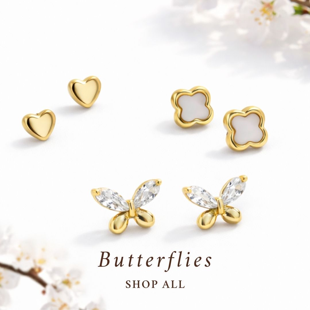 Butterfly Jewellery Necklace Earrings