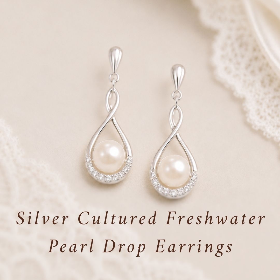 Silver Cultured Freshwater Pearl Drop Earrings