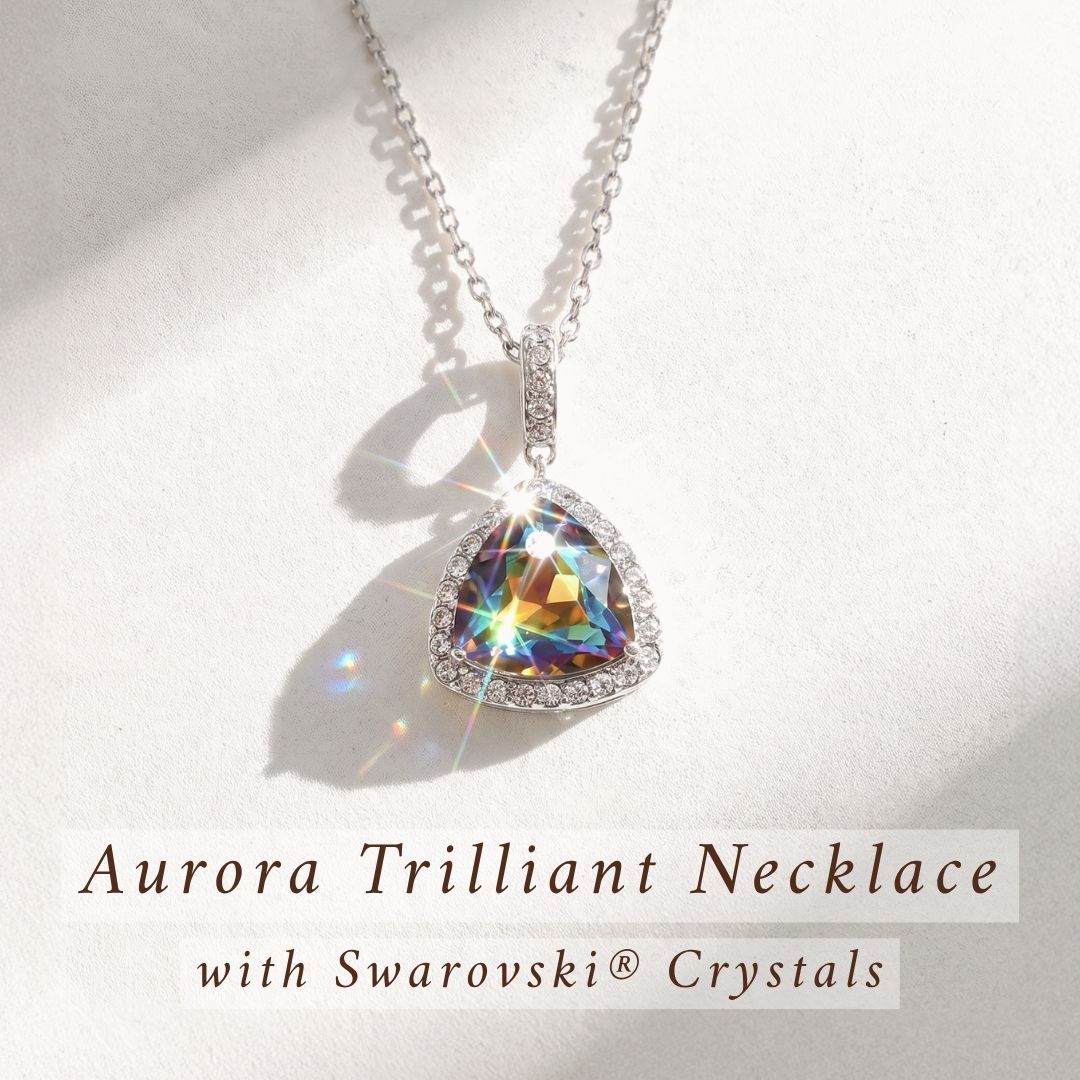 Aurora Trillion Necklace with Swarovski Crystals