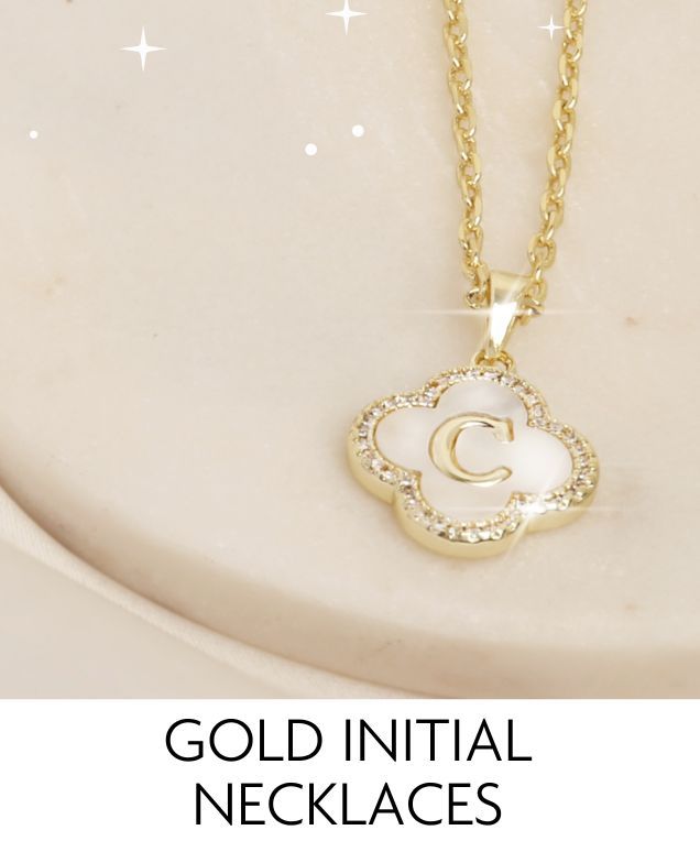 Gold Initial Pendant Necklaces For Her