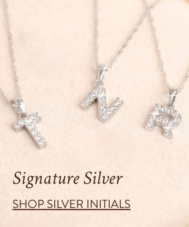 Silver Initial Pendant Necklaces For Her