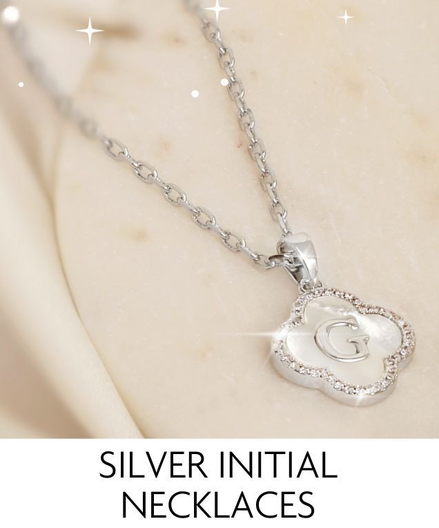 Silver Initial Pendant Necklaces For Her