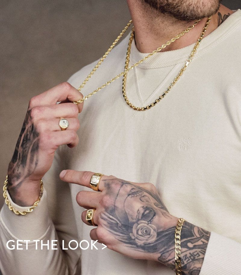 Mens gold chains warren james Clearance