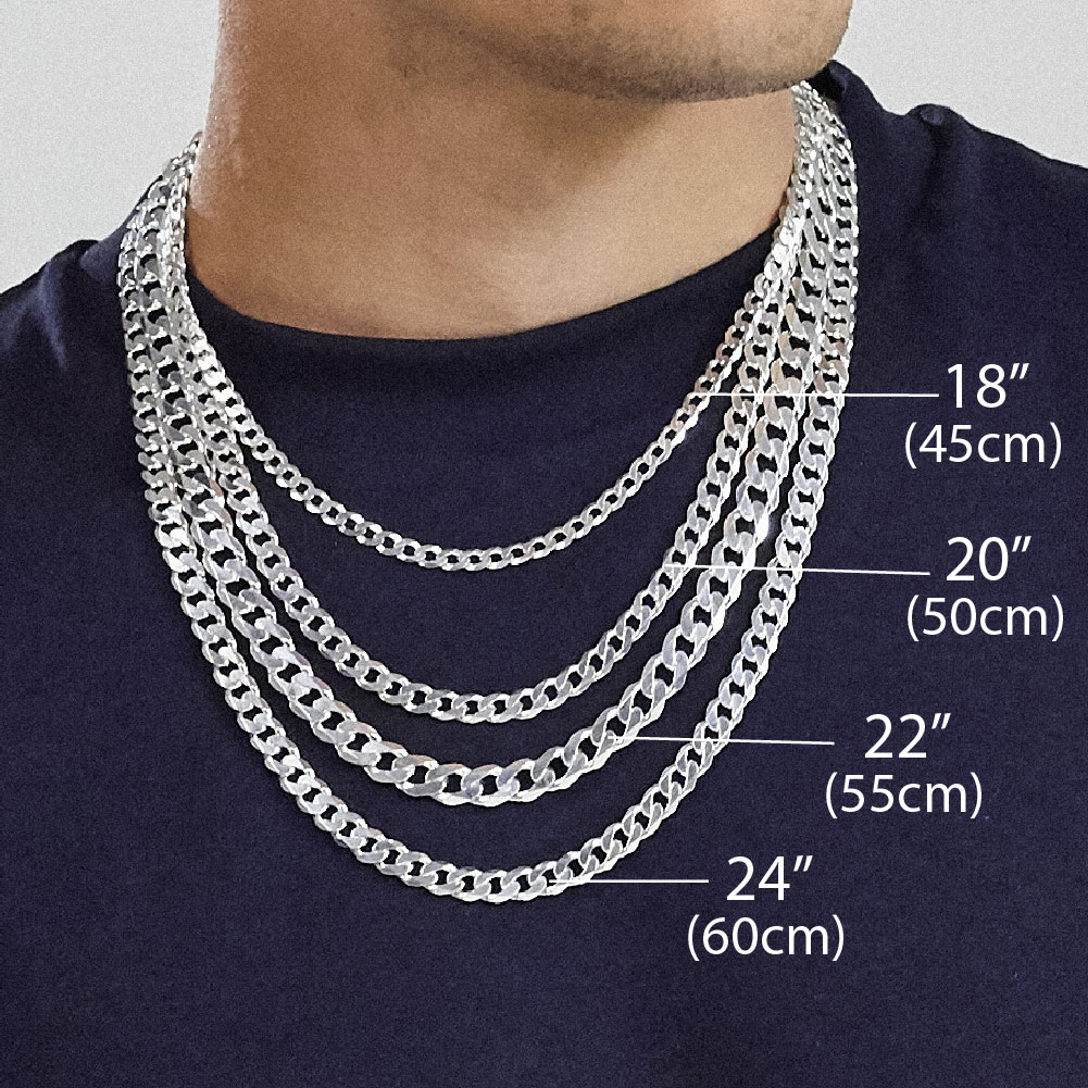 Warren James Mens Necklace Size Guide