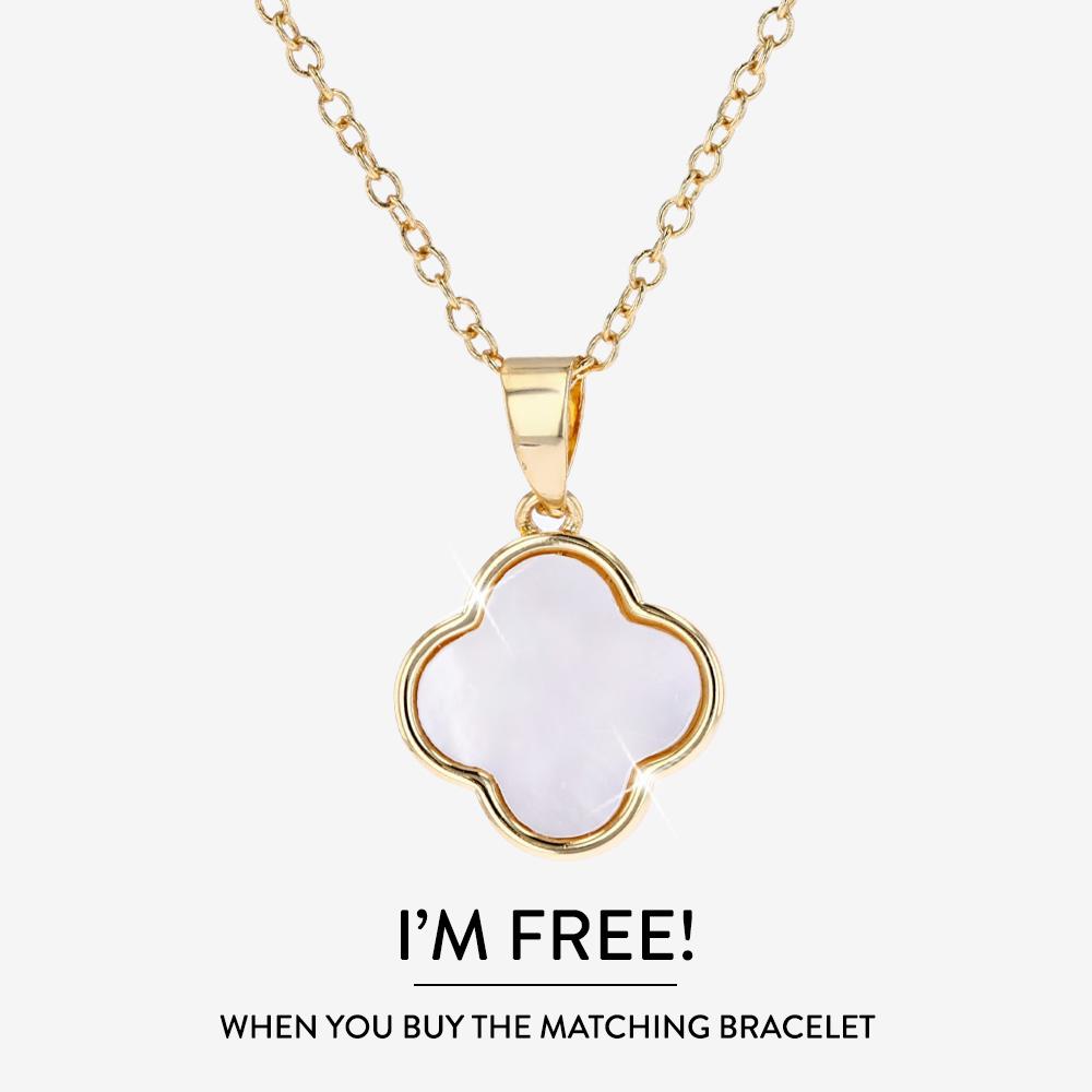 Gold Tone Mother Of Pearl 4 Leaf Clover Necklace | Warren James