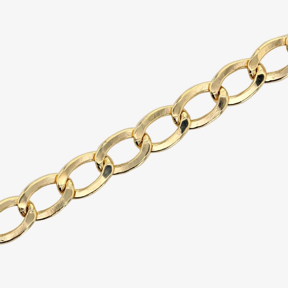 Mens 9ct gold curb chain 18 inch Clearance