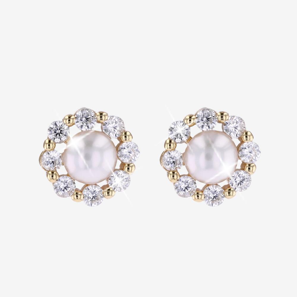 18ct Gold On Sterling Silver Cultured Freshwater Pearl Earrings