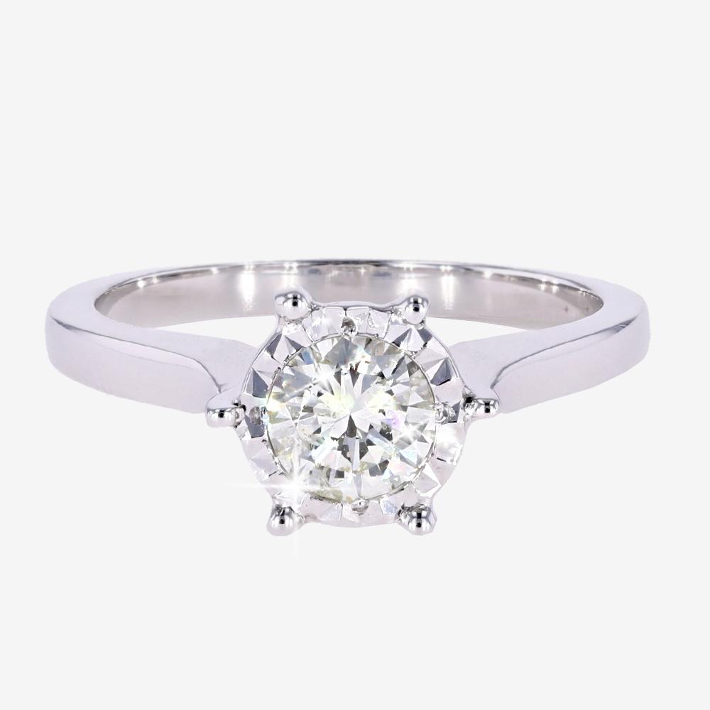 18ct White Gold Solitaire Ring Warren James