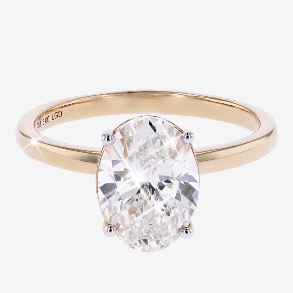 18ct Gold Real Diamond Lab-Grown Solitaire, Oval Warren James