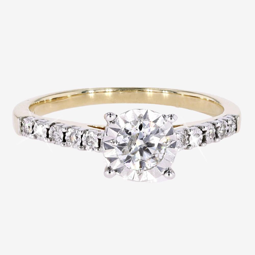 9ct Gold Diamond Solitaire Ring .35ct