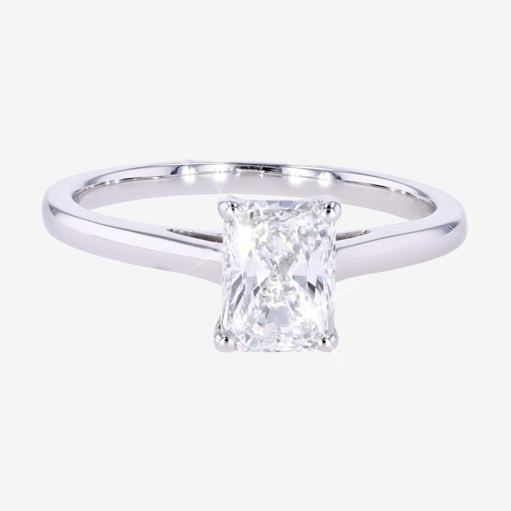 9ct White Gold Real Diamond Lab Grown Radiant Cut Warren