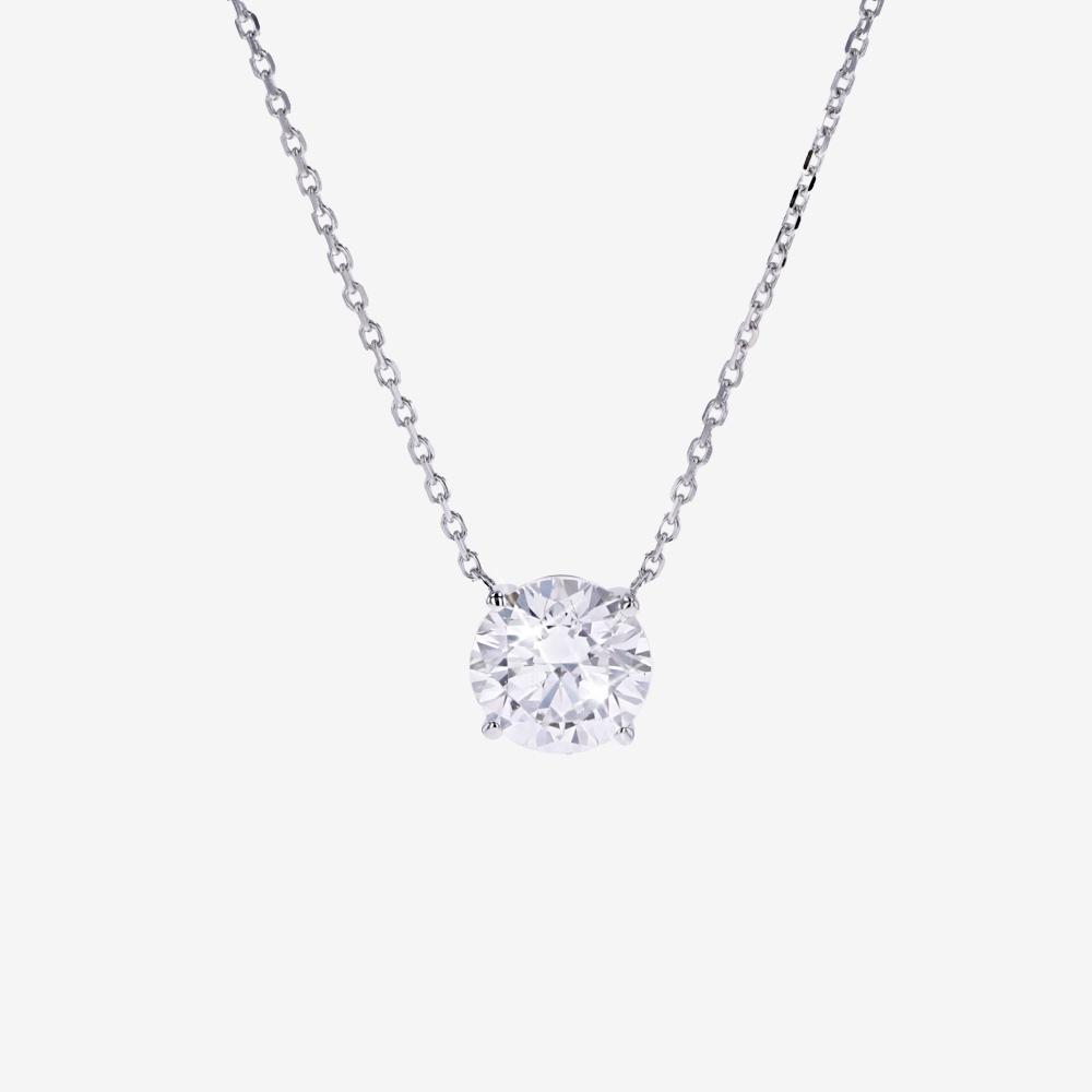 9ct White Gold Real Diamond Lab-Grown Necklace 1.00ct