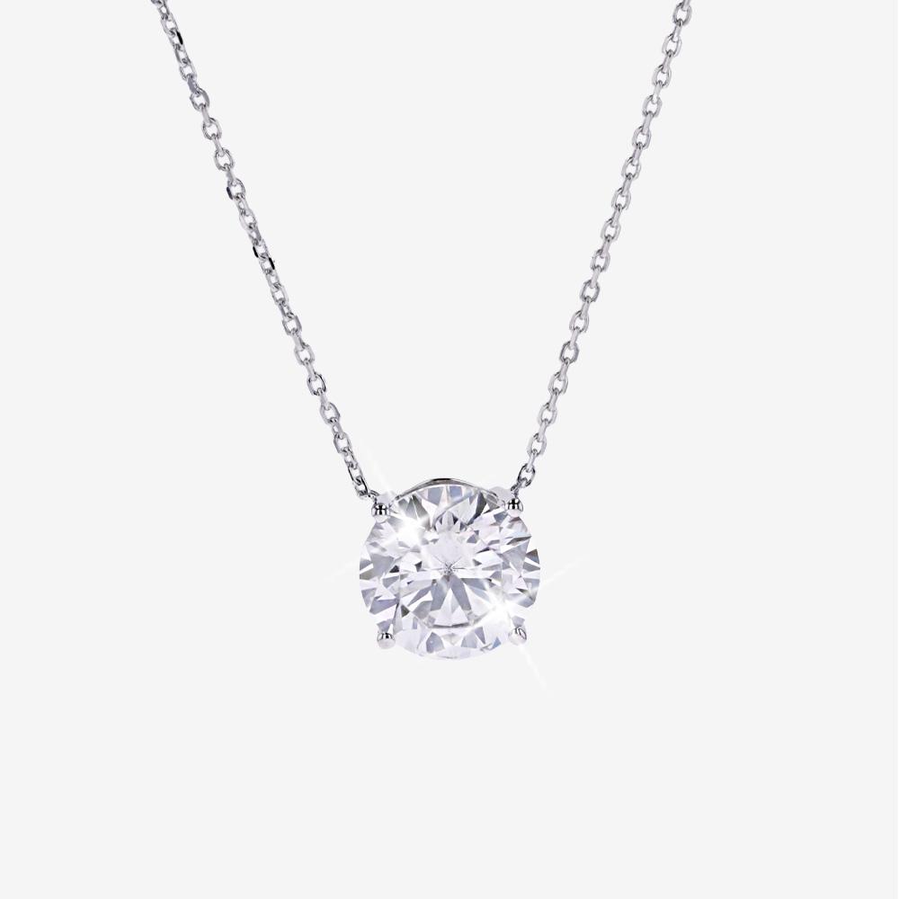 9ct White Gold Real Diamond Lab-Grown Necklace 2.00ct