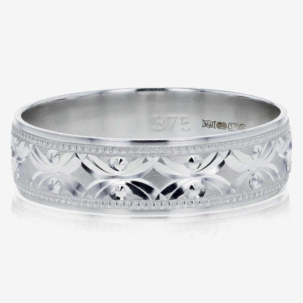 9ct White Gold Luxury Weight Ladies Wedding Ring Warren James