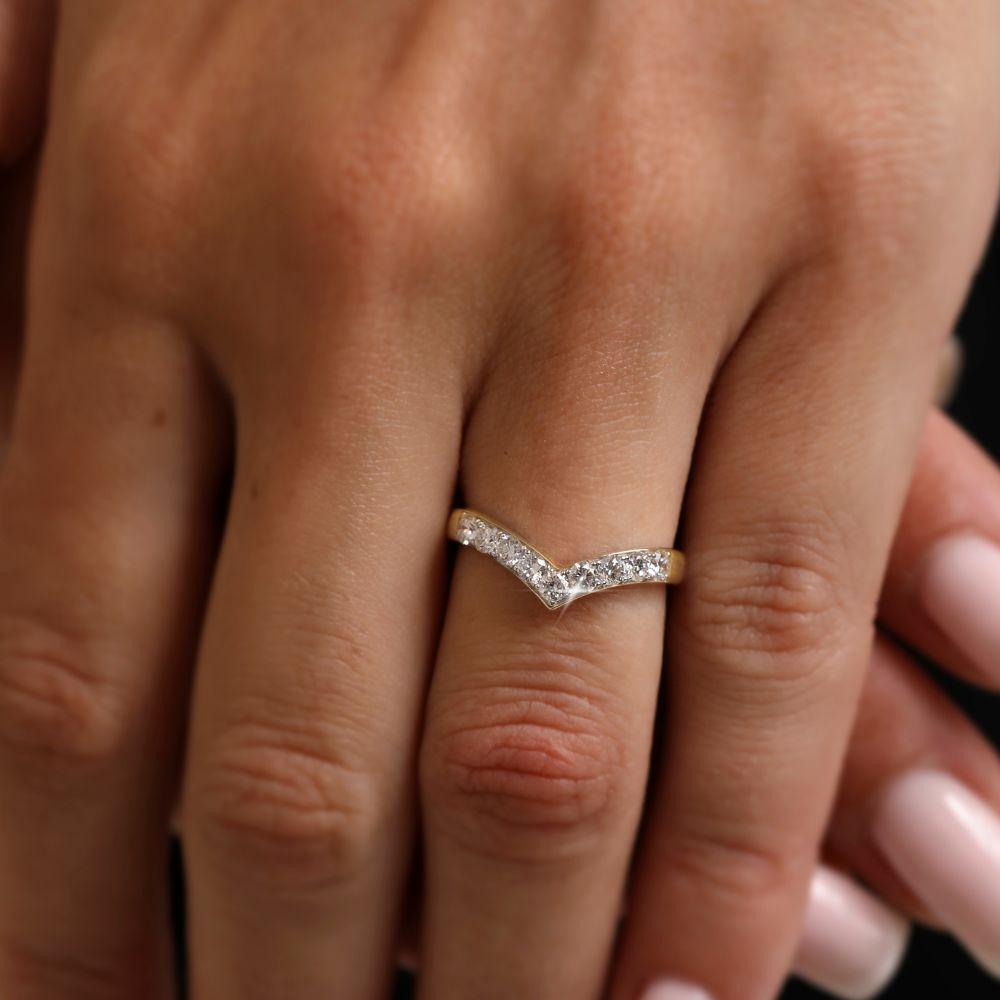 9ct Gold Real Diamond Lab-Grown Wishbone Band Ring .50ct | Warren