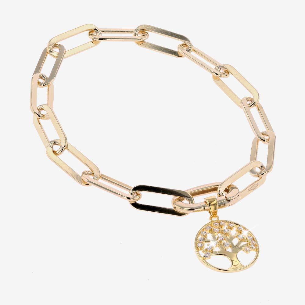 18ct Gold Vermeil On Silver Lifes Tree Capture Link Bracelet Warren James