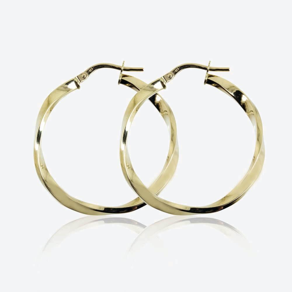 Gold twist creole earrings Outlet