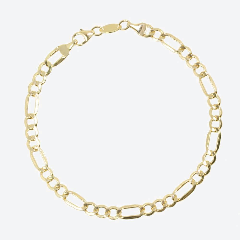 9ct Gold & Silver Bonded Figaro Bracelet