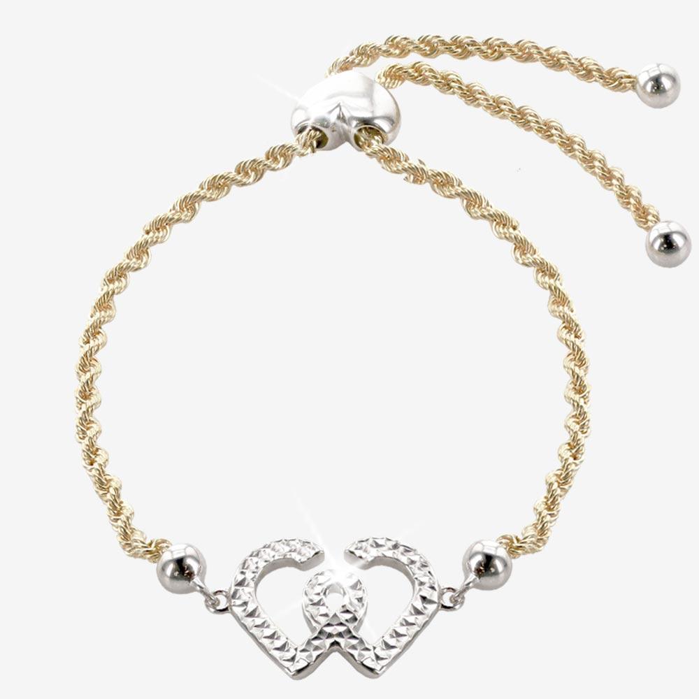 Sparkling entwined hearts bracelet gift set Clearance