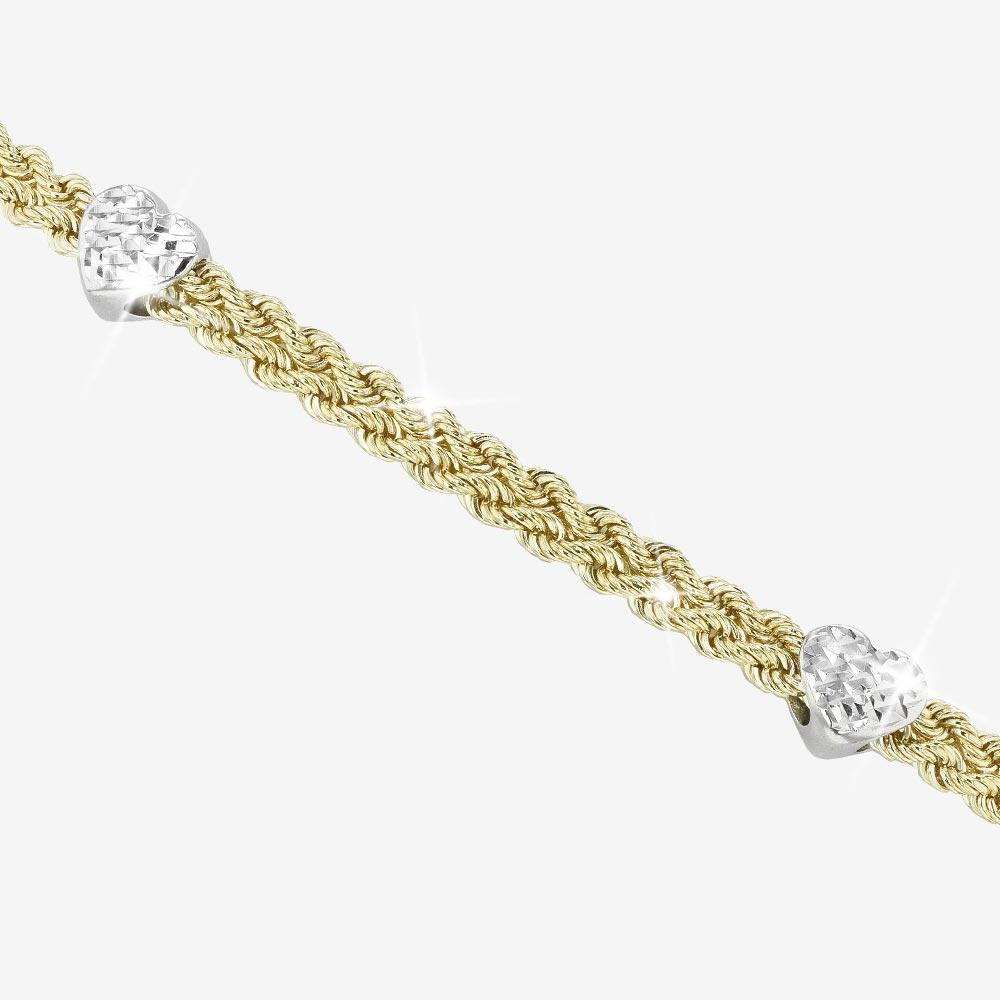 9ct gold and silver bonded rope chain Clearance