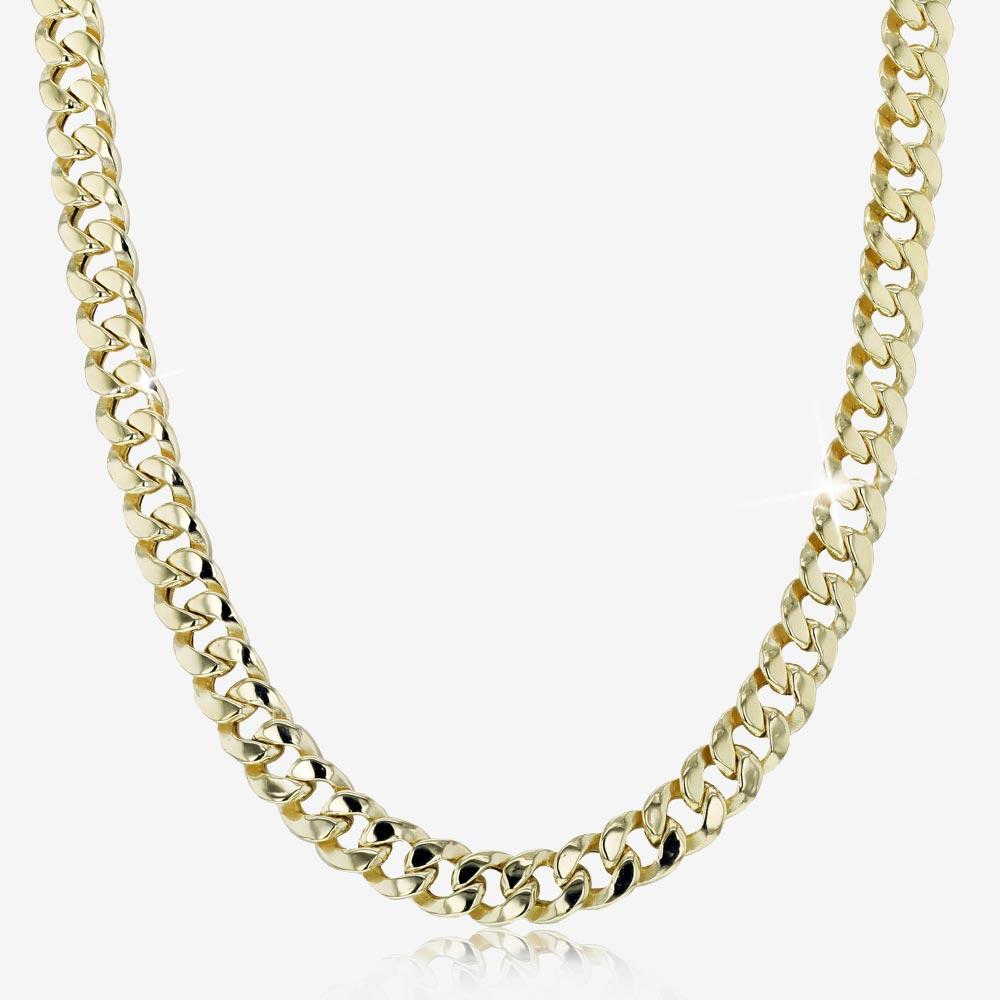 9ct Gold And Silver Bonded 20 Miami Curb Necklace