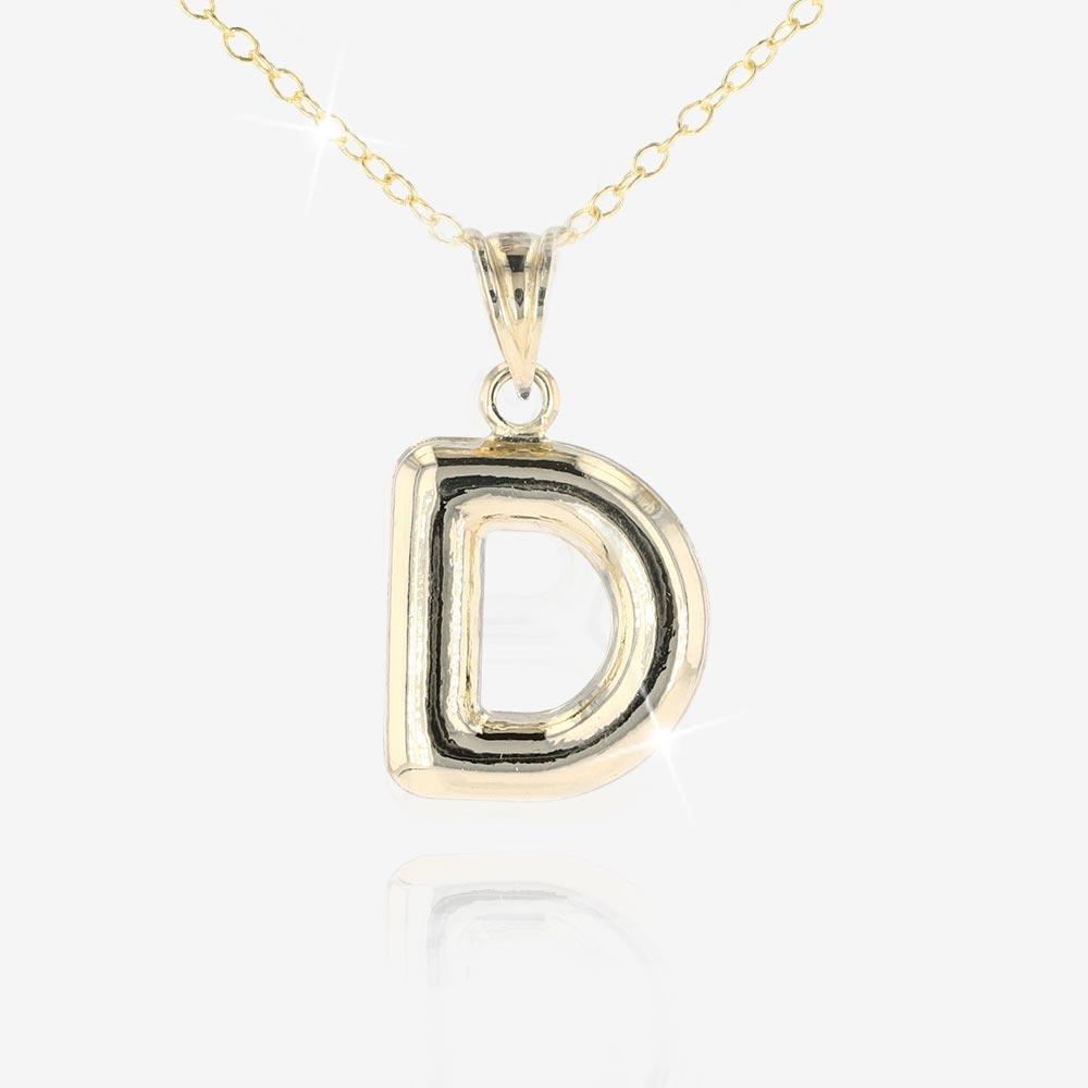 D initial necklace silver Clearance