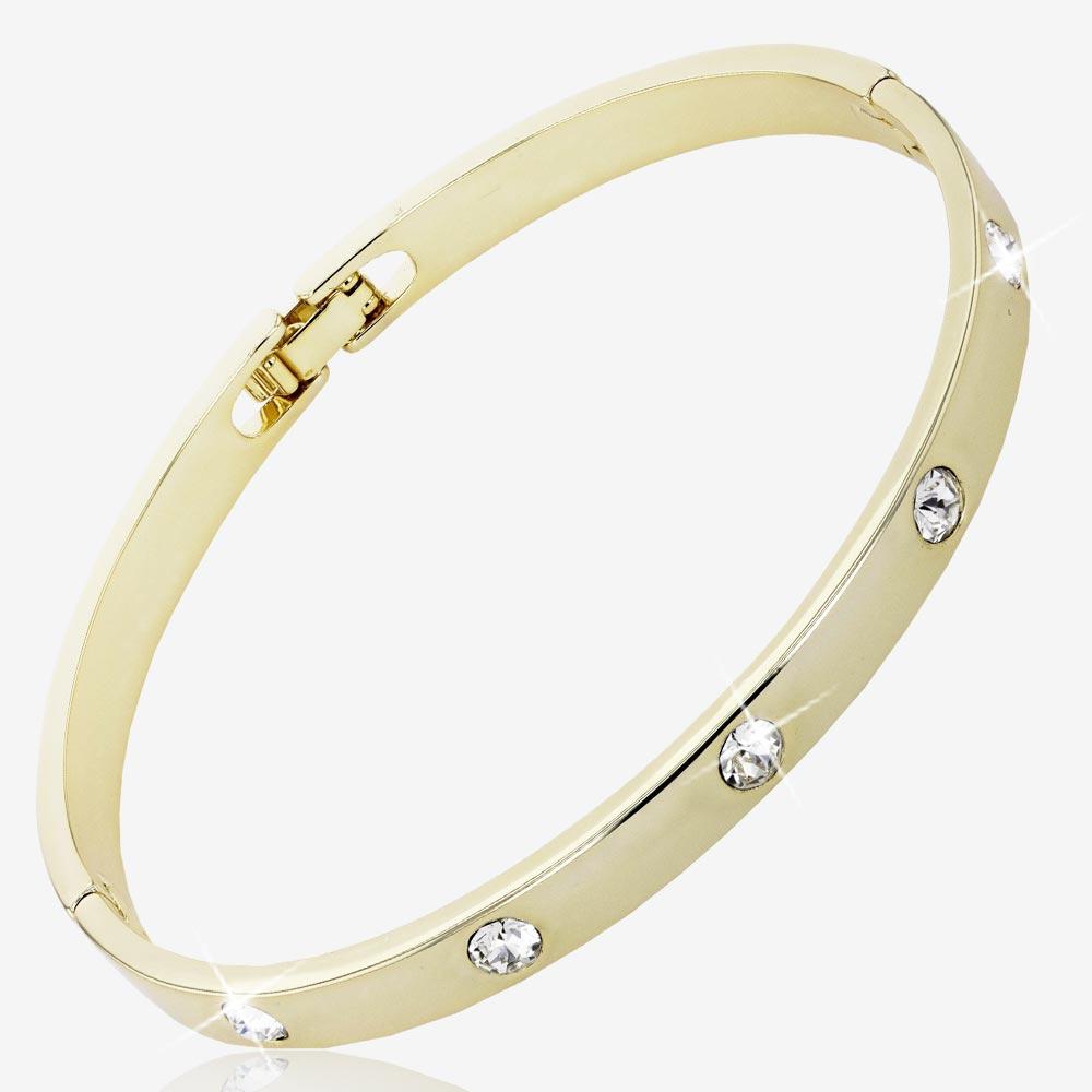 Swarovski gold bangle with crystals Clearance