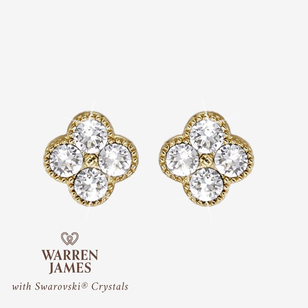 Paris With Swarovski<sup>&reg;</sup> Crystals Clover Earrings