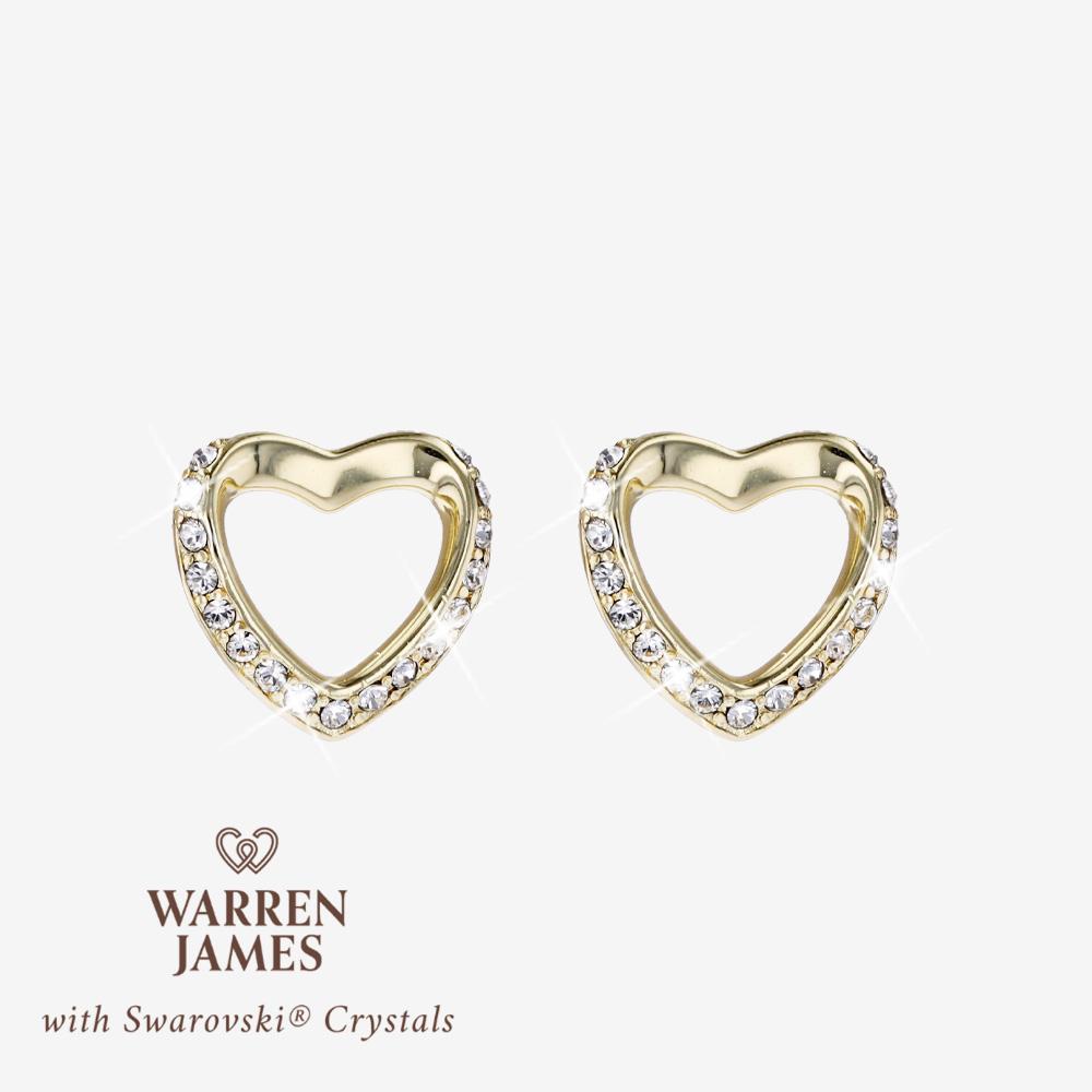 Mia With Swarovski<sup>&reg;</sup> Crystals Heart  Earrings