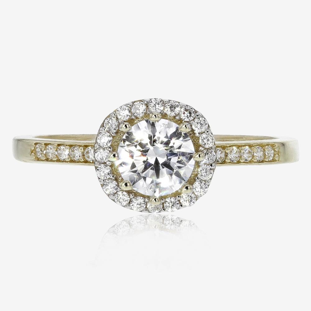 9ct Gold DiamonFlash Cubic Zirconia Cluster Ring at Warren James