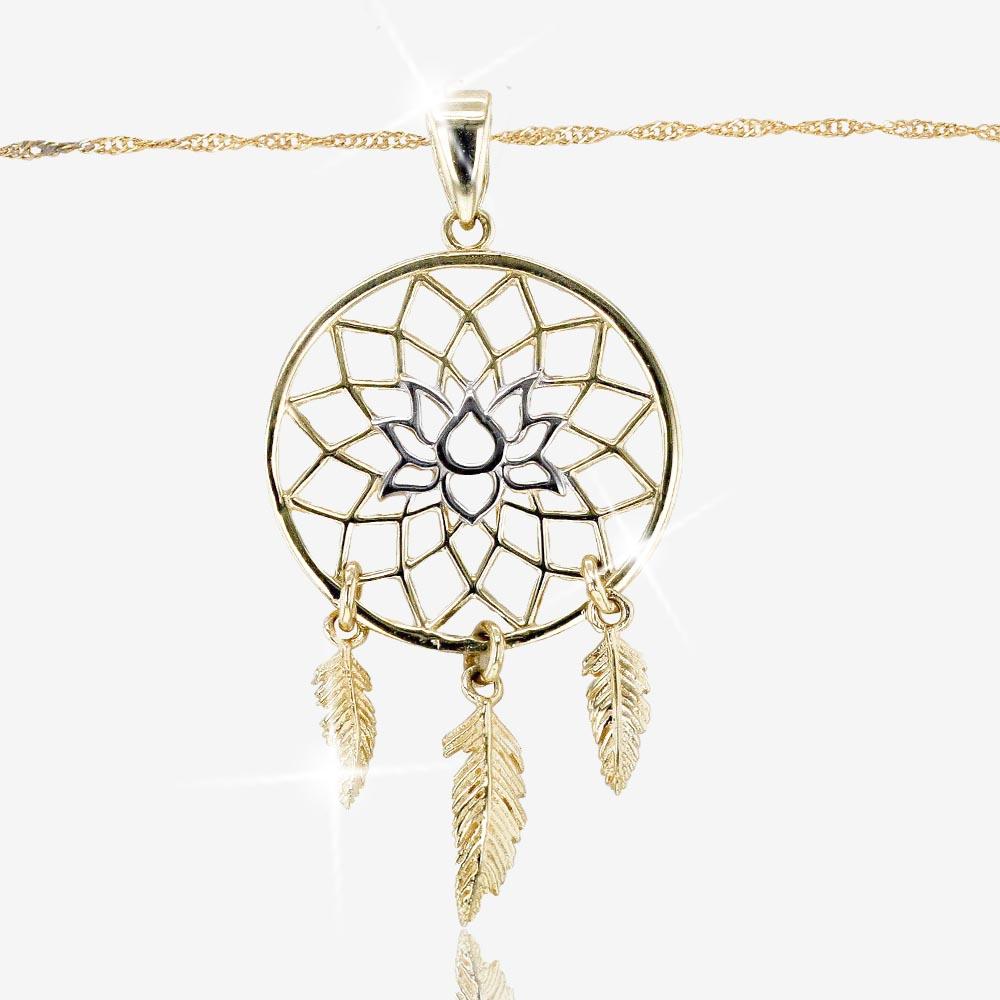 Gold dream catcher necklace Clearance