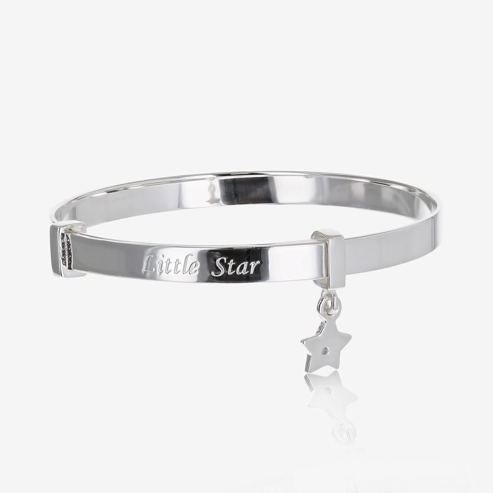 Mabel Rose Sterling Silver Diamond Girls Bangle at Warren James