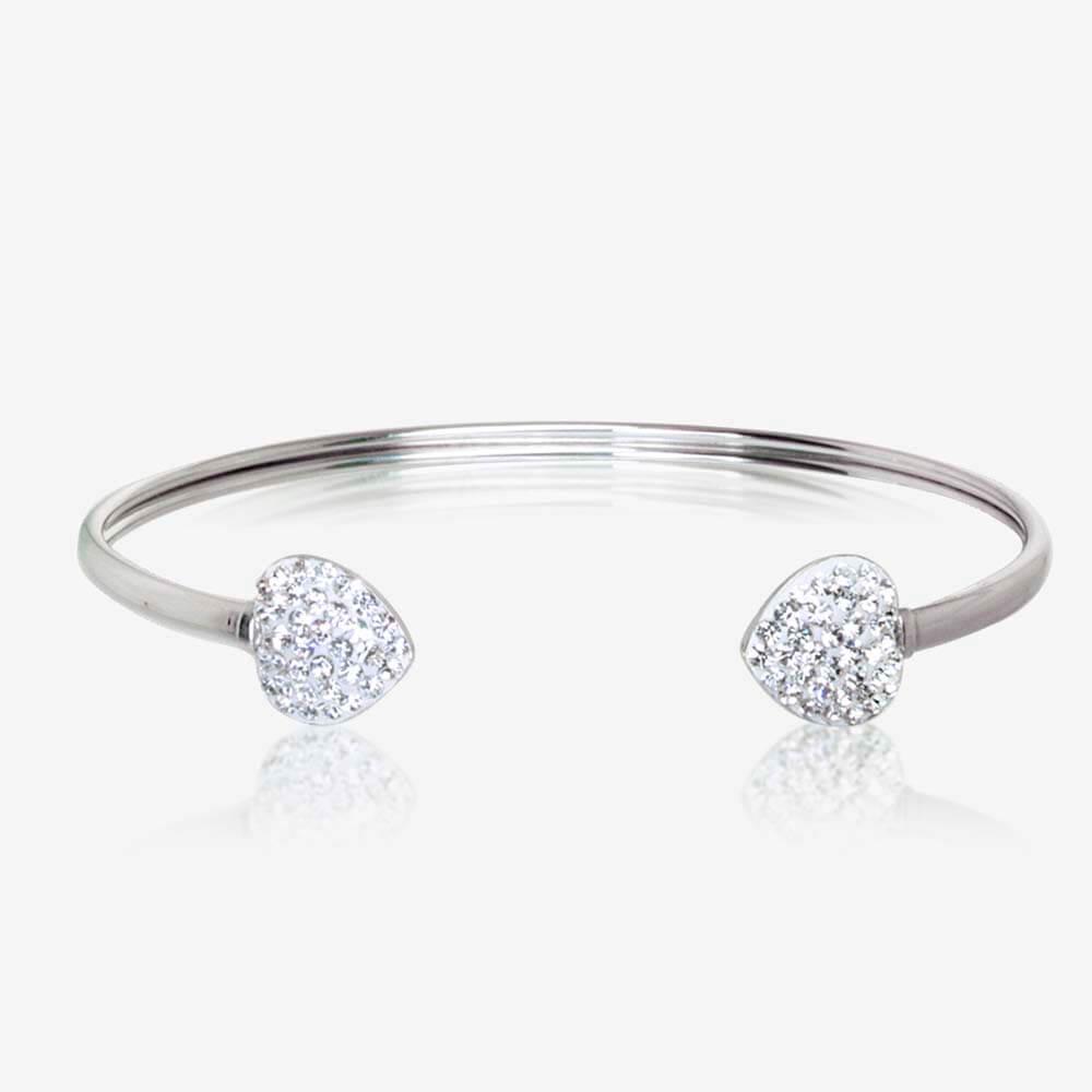 Florentina Sterling Silver Crystal Torque Bangle at Warren James